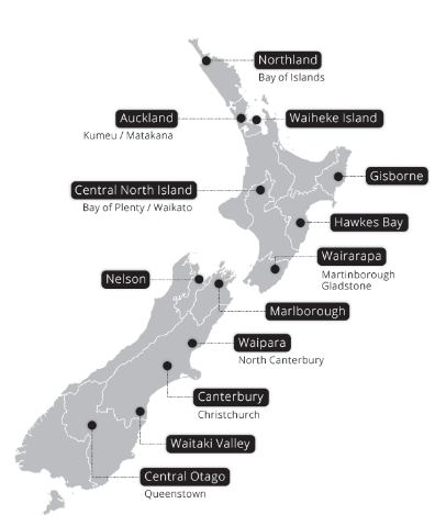 Mapa da Nova Zelândia Para Apreciar os Melhores Vinhos