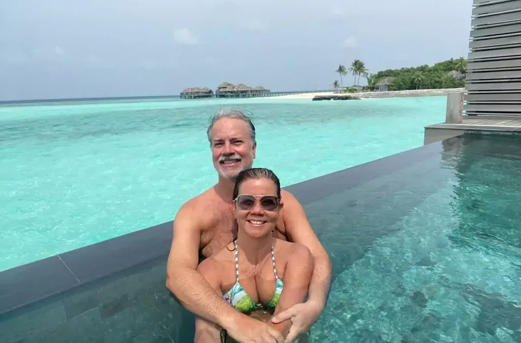 Imagem da viajante Ana nas Maldivas.