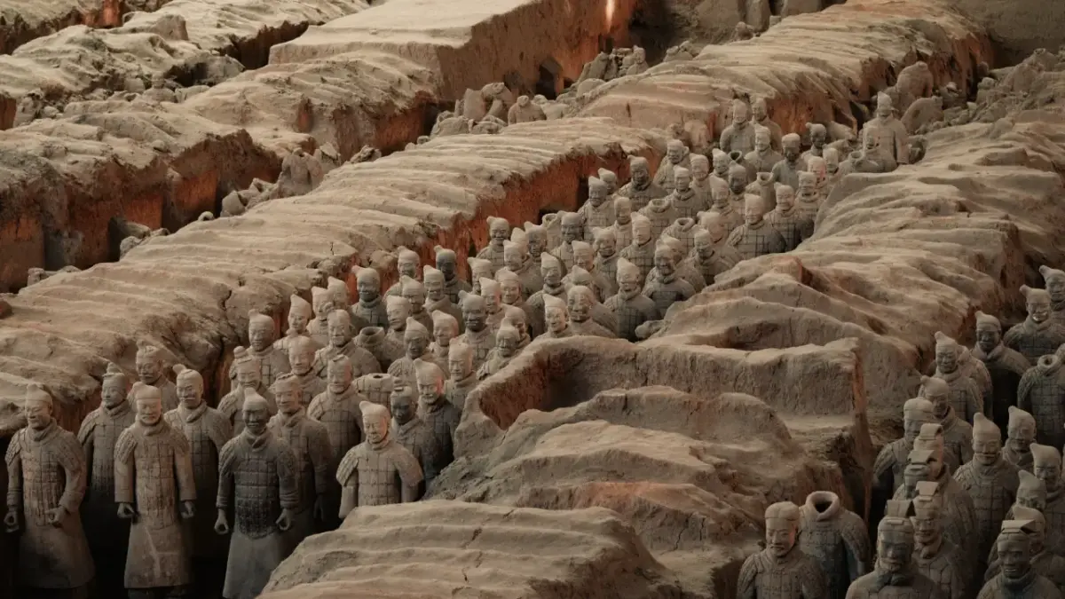 xian-china Imagem do Exército de Terracota em Xian, na China.