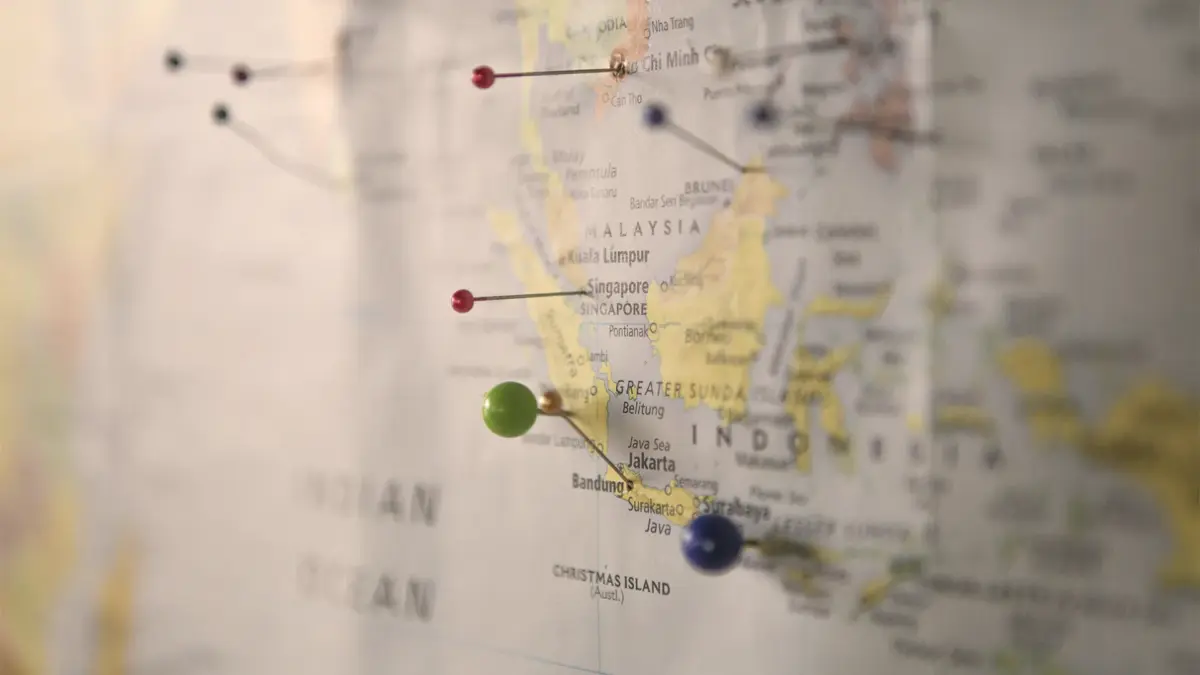 documentos-para-viagem-internacional4 Mapa com alguns pins.
