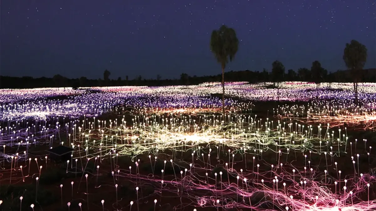 Field of Light em Uluru.