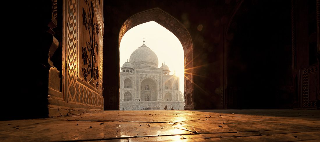 Vista do Taj Mahal em Agra