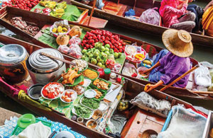Mercado Flutuante da Tailândia